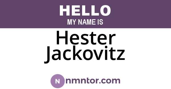 Hester Jackovitz