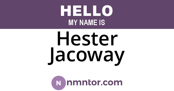 Hester Jacoway