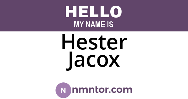 Hester Jacox