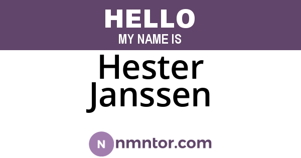 Hester Janssen
