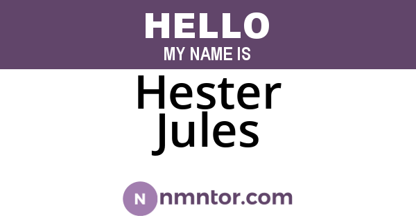Hester Jules
