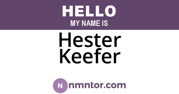 Hester Keefer