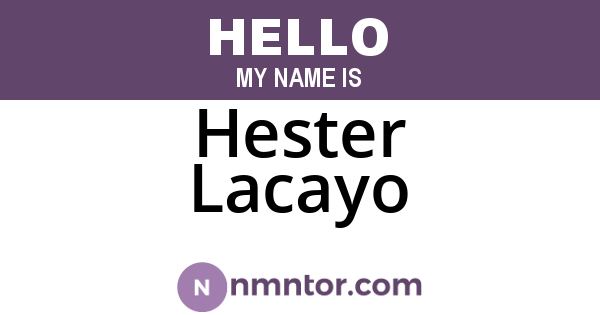 Hester Lacayo