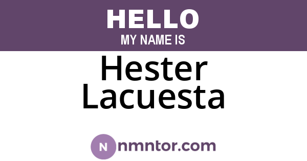 Hester Lacuesta