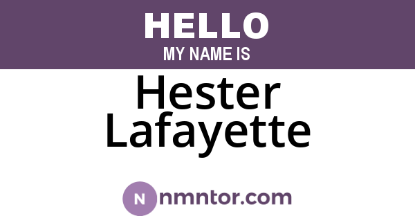 Hester Lafayette