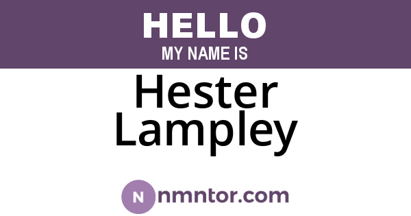 Hester Lampley