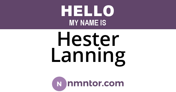 Hester Lanning