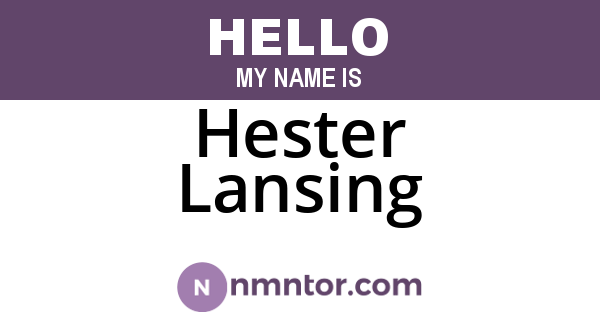 Hester Lansing