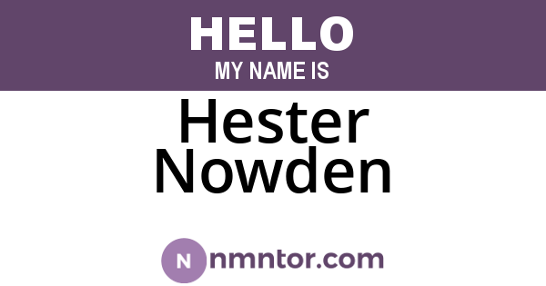 Hester Nowden