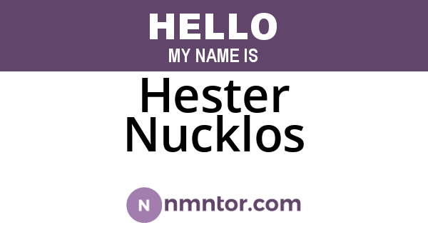 Hester Nucklos