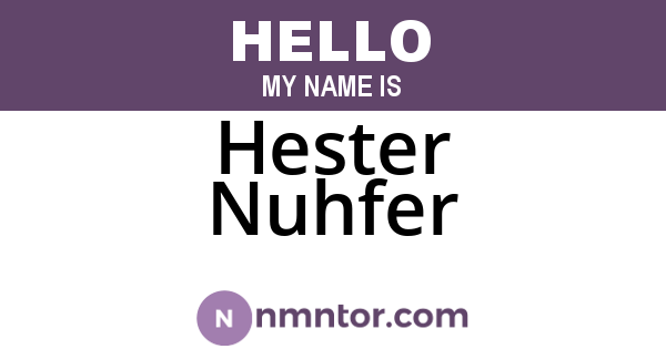 Hester Nuhfer