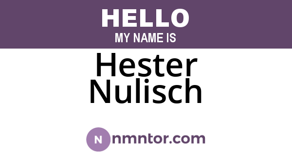 Hester Nulisch