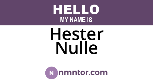 Hester Nulle