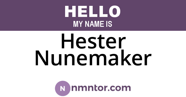 Hester Nunemaker