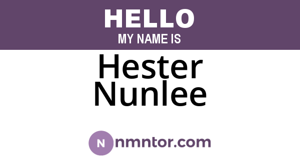 Hester Nunlee