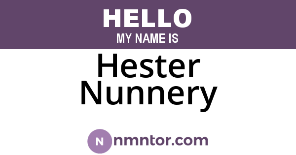 Hester Nunnery