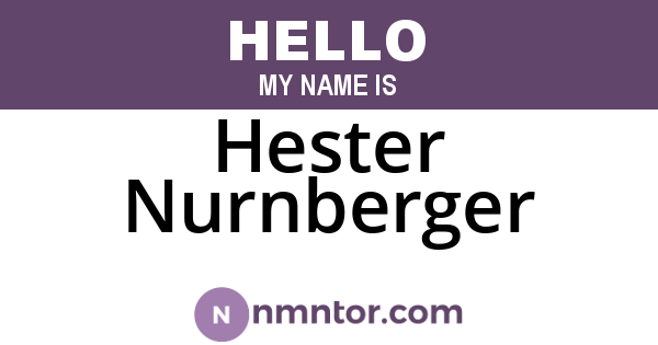 Hester Nurnberger