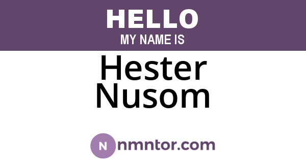 Hester Nusom