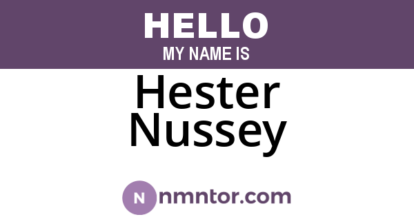 Hester Nussey