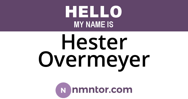 Hester Overmeyer