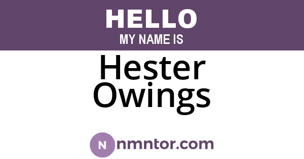 Hester Owings