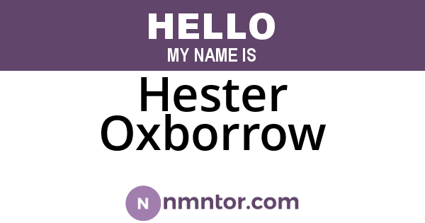 Hester Oxborrow