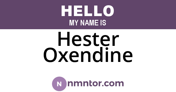 Hester Oxendine