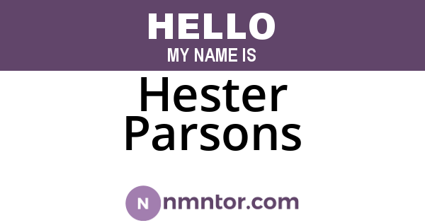 Hester Parsons