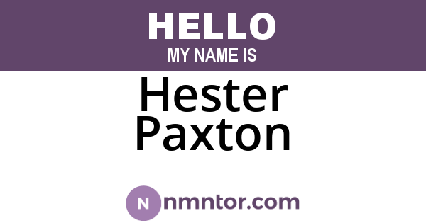 Hester Paxton