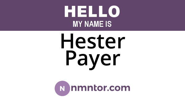 Hester Payer