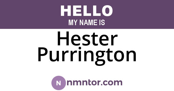 Hester Purrington