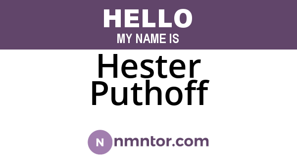Hester Puthoff