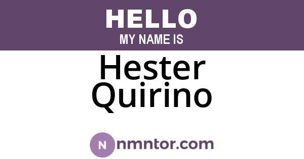 Hester Quirino