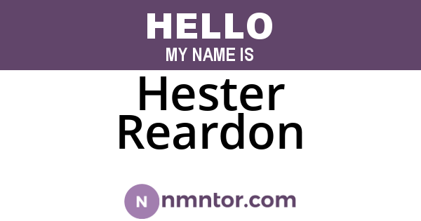Hester Reardon