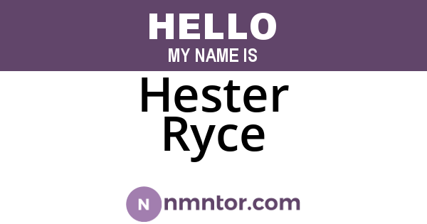 Hester Ryce