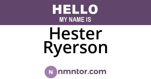 Hester Ryerson