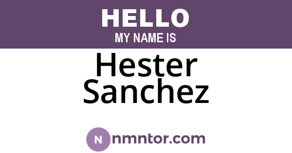 Hester Sanchez