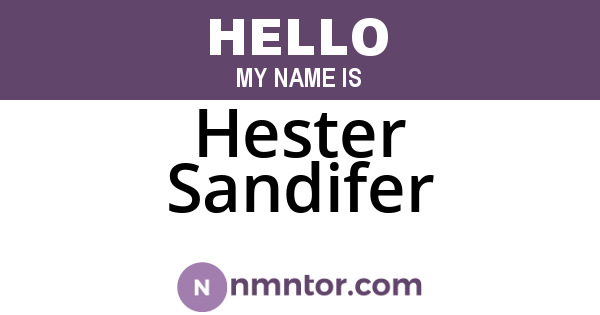 Hester Sandifer