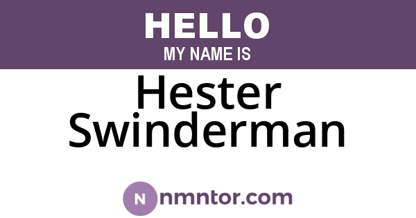 Hester Swinderman