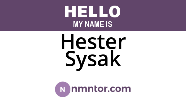 Hester Sysak