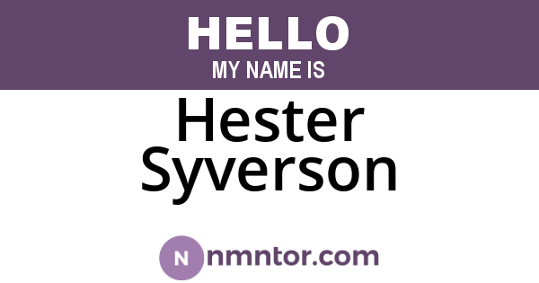 Hester Syverson