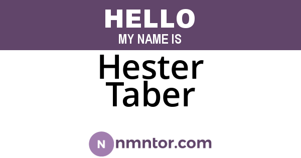 Hester Taber