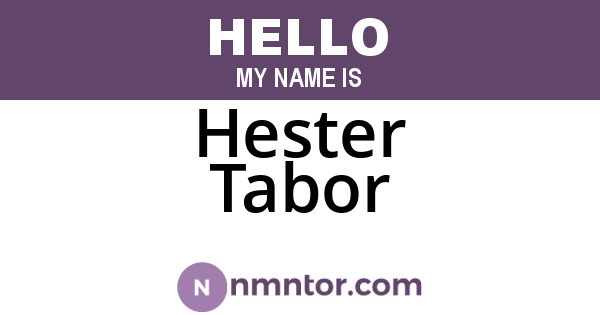 Hester Tabor