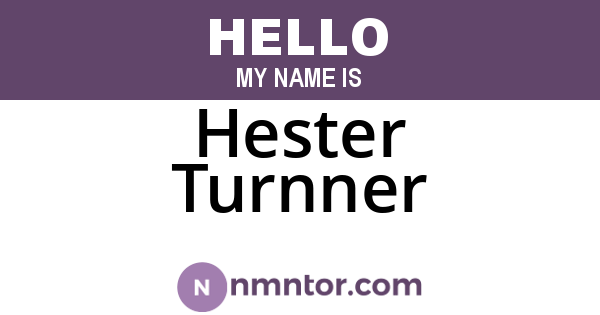 Hester Turnner