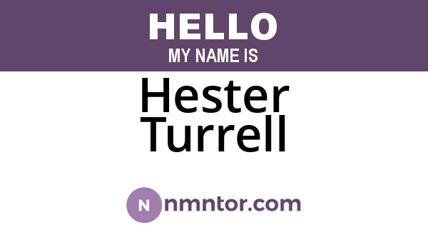 Hester Turrell