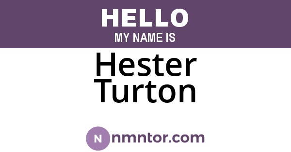 Hester Turton
