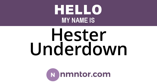 Hester Underdown