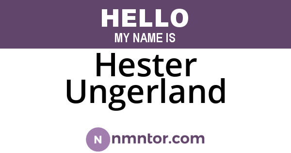 Hester Ungerland
