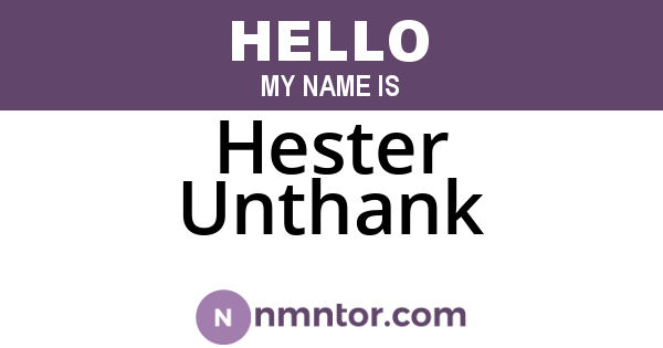 Hester Unthank