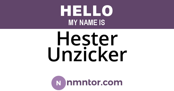 Hester Unzicker